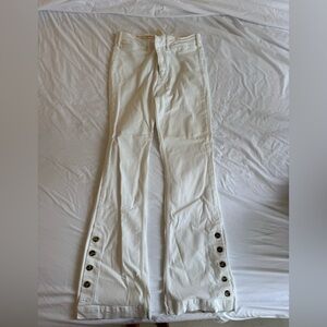 Anthropology Wide Leg White Jeans